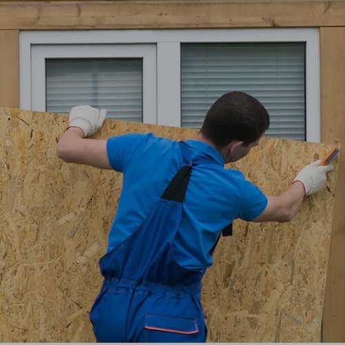 Защита окон плитами OSB